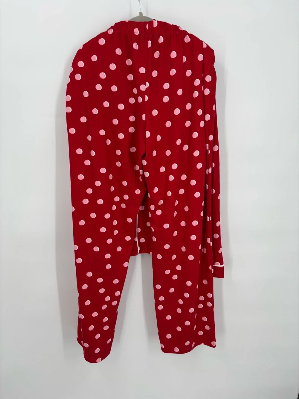 Kate Spade red/pink polka dot long sleeve pajama set